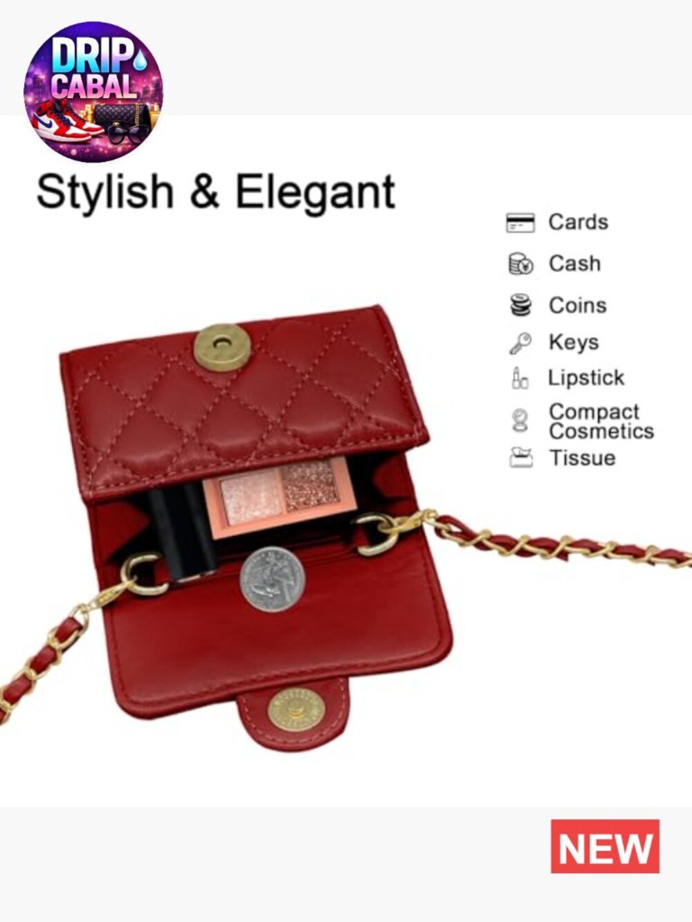 Mini PU Leather Chain Belt Bag Crossbody Fanny Pack Detachable Waist Purse - Picture 6 of 7